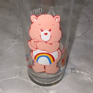 Vintage Care Bear Cheer Bear Drinking Glass Tumbler, 1983 Pizza Hut